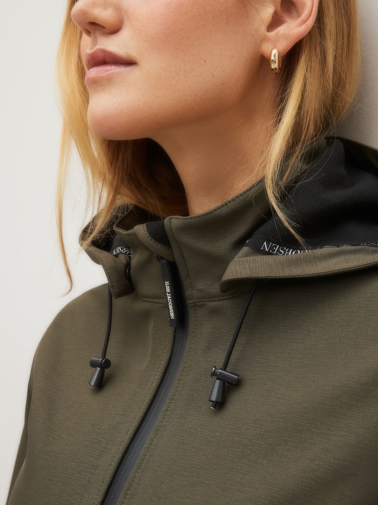 Zielony - Wodoodporny płaszcz przeciwdeszczowy Ilse Jacobsen, trapezowy typu softshell - Image 6 of 9