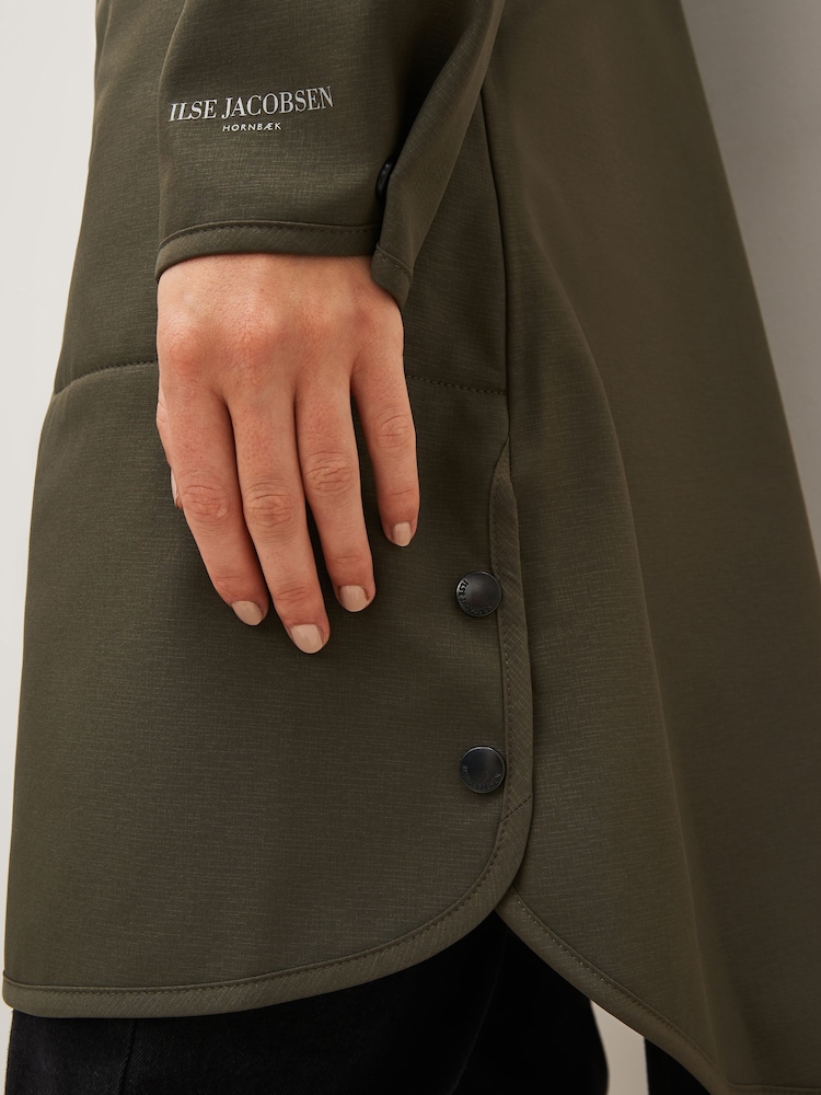 Zielony - Wodoodporny płaszcz przeciwdeszczowy Ilse Jacobsen, trapezowy typu softshell - Image 7 of 9