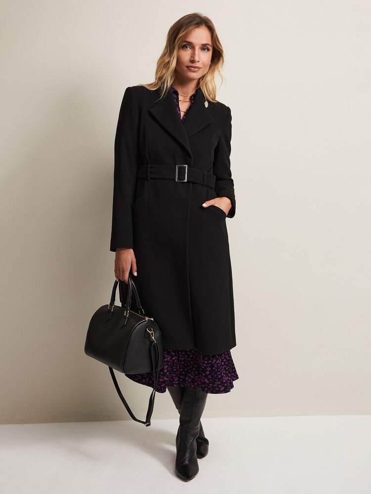 Phase Eight Black Stand Up Collar Susie Coat - Image 2 of 8