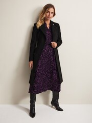Phase Eight Black Stand Up Collar Susie Coat - Image 3 of 8