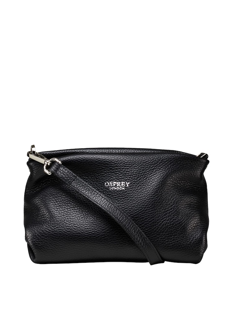 OSPREY LONDON The Carina Shrug Italian Leather Midnight Pearl Midnight Handbag - Image 9 of 9