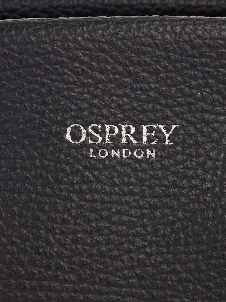 OSPREY LONDON The Carina Shrug Italian Leather Midnight Pearl Midnight Handbag - Image 6 of 6
