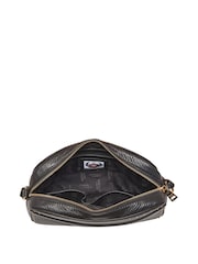 OSPREY LONDON Black Saddle Leather Lennox Medium Cross-Body Bag - Image 2 of 4