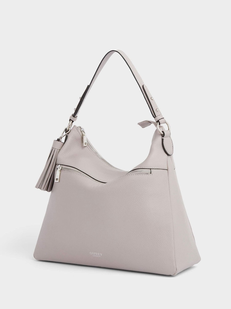 OSPREY LONDON Grainy Hide Leather Stella Hobo Bag - Image 2 of 5