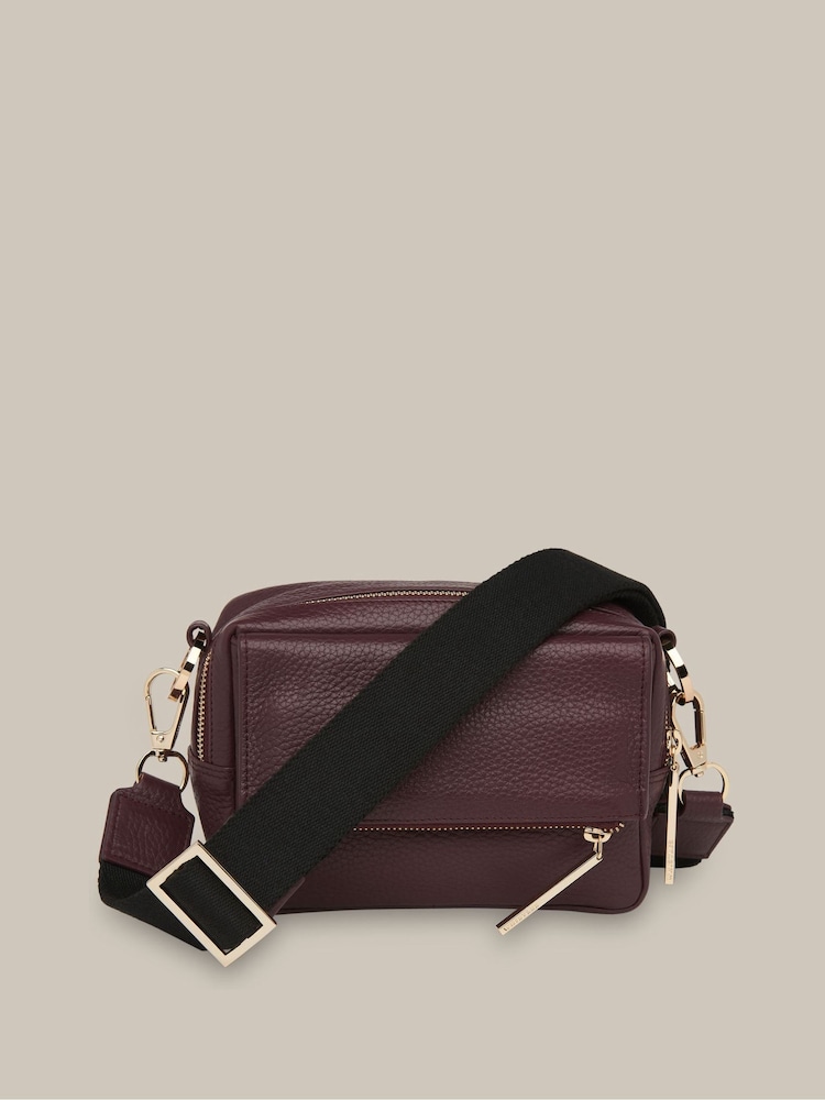 Whistles Purple Bibi Chocolate Cross-Body Bag - Image 1 of 4