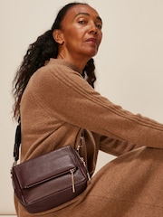 Whistles Purple Bibi Chocolate Cross-Body Bag - Image 4 of 4