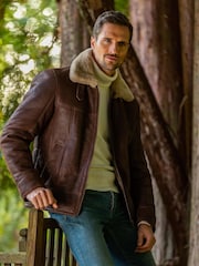 Lakeland Leather Brown Hawker Sheepskin Flying Jacket - Image 1 of 4