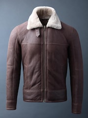 Lakeland Leather Brown Hawker Sheepskin Flying Jacket - Image 2 of 4