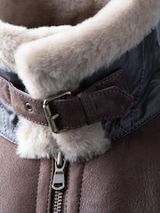 Lakeland Leather Brown Hawker Sheepskin Flying Jacket - Image 4 of 4