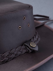 Lakeland Leather Brown Outback III Australian Style Leather Hat - Image 5 of 5