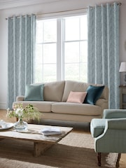 Laura Ashley Blue Pussy Willow Embroidered Made To Measure Curtains - Image 2 of 9