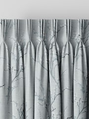 Laura Ashley Blue Pussy Willow Embroidered Made To Measure Curtains - Image 5 of 9