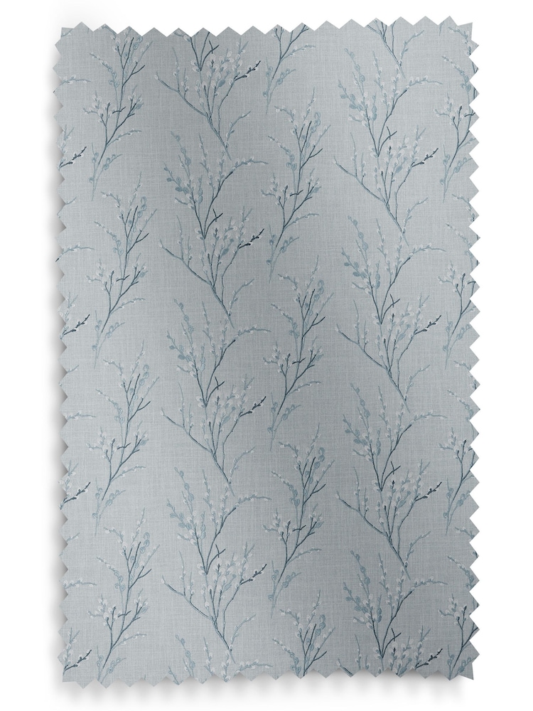 Laura Ashley Blue Pussy Willow Embroidered Made To Measure Curtains - Image 9 of 9