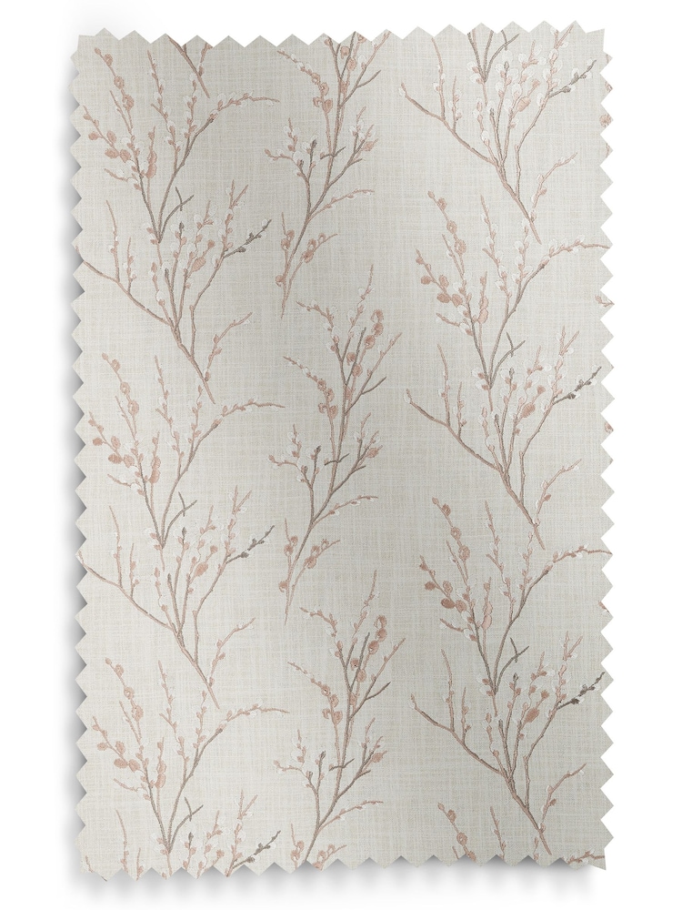 Laura Ashley Blush Pink Pussy Willow Embroidered Made To Measure Curtains - Image 9 of 9