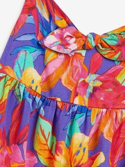 Purple Tropical Tie Front Blouse (3-16yrs) - Image 4 of 4