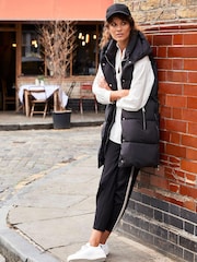 Mint Velvet Black Padded Longline Gilet - Image 1 of 6