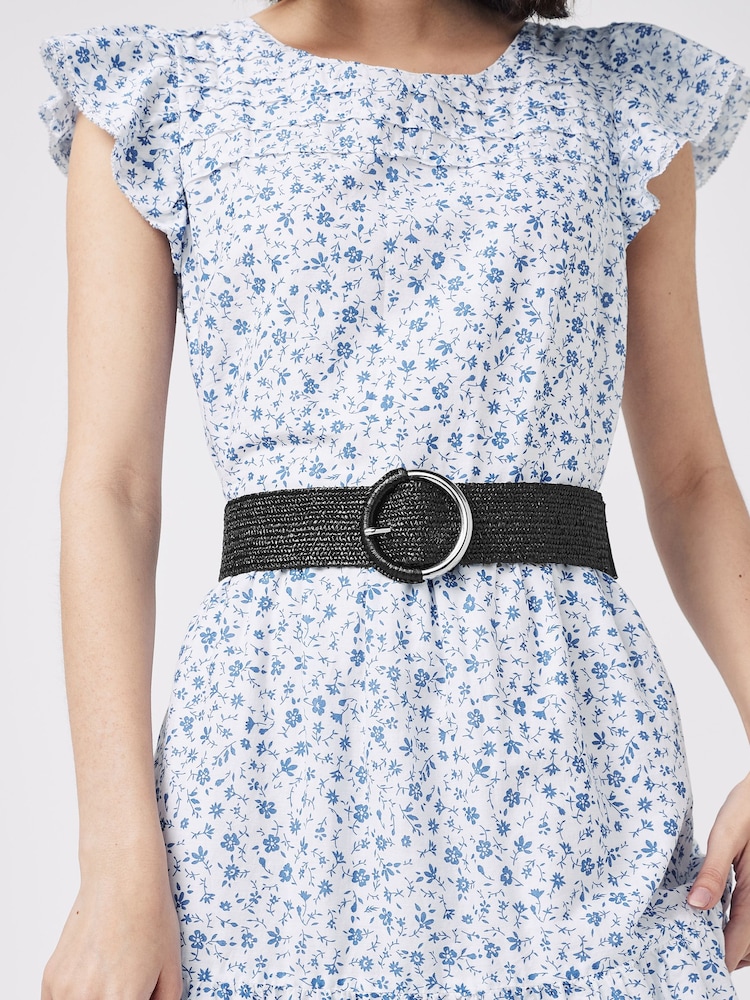 Black Raffia Wide Belt - Image 1 of 6