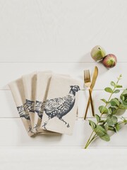 The Linen Table 4 Pack Natural Pheasant Linen Napkins - Image 1 of 3
