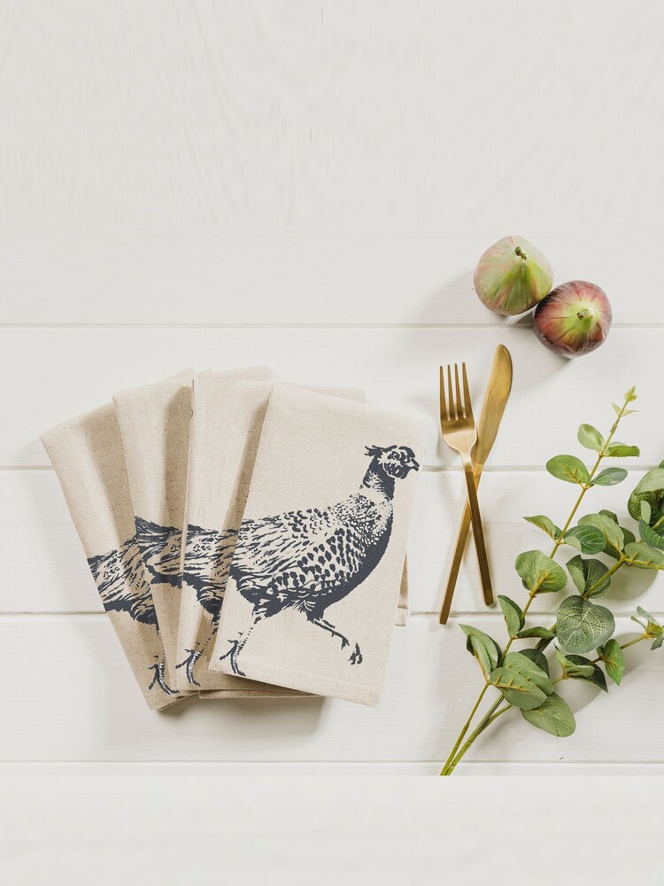 The Linen Table 4 Pack Natural Pheasant Linen Napkins - Image 1 of 3