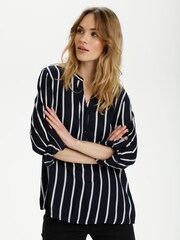 Kaffe Blue Stridy Long Sleeve Blouse - Image 1 of 6