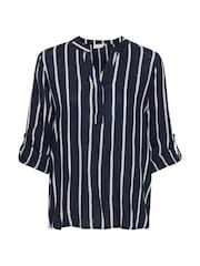 Kaffe Blue Stridy Long Sleeve Blouse - Image 5 of 6