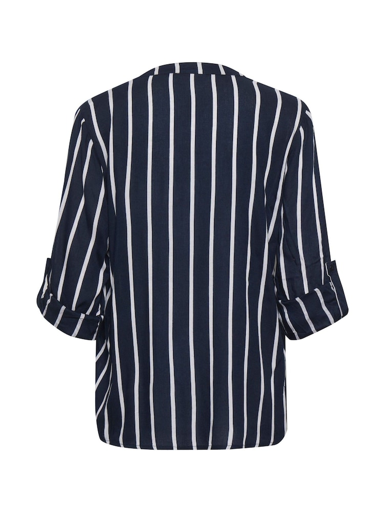 Kaffe Blue Stridy Long Sleeve Blouse - Image 6 of 6