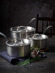 Stellar 3 Piece Silver Eclipse Saucepan Set - Image 1 of 4
