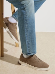 River Island Brown Suede Heel Clip Trainers - Image 1 of 6
