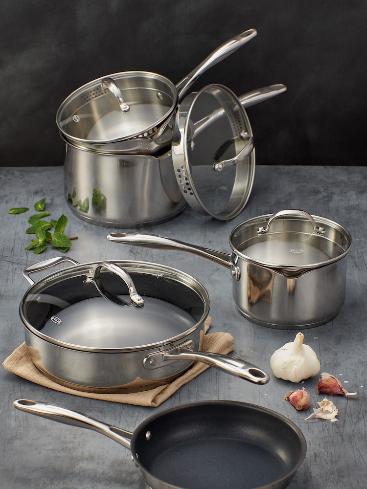 Stellar Silver 7000 5 Piece Draining Saucepan Set - Image 1 of 3