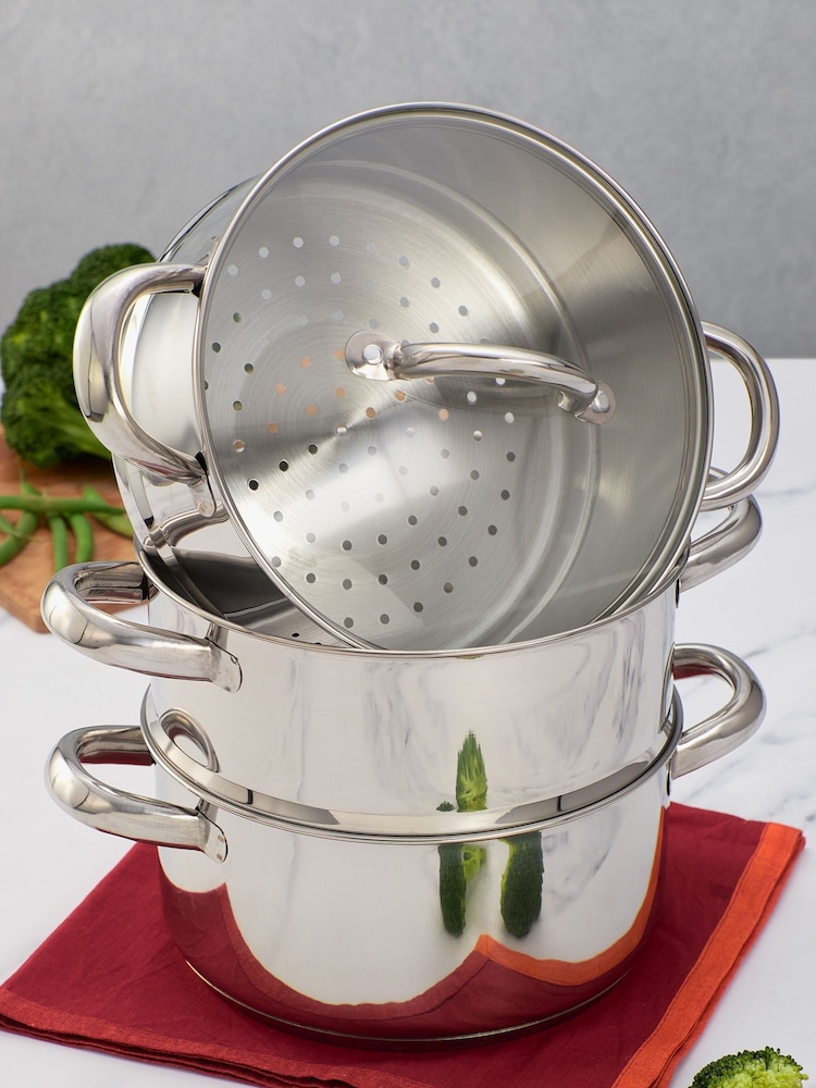 Judge Silver Steamers 3 Tier Steamer Set 20cm - Image 2 of 4