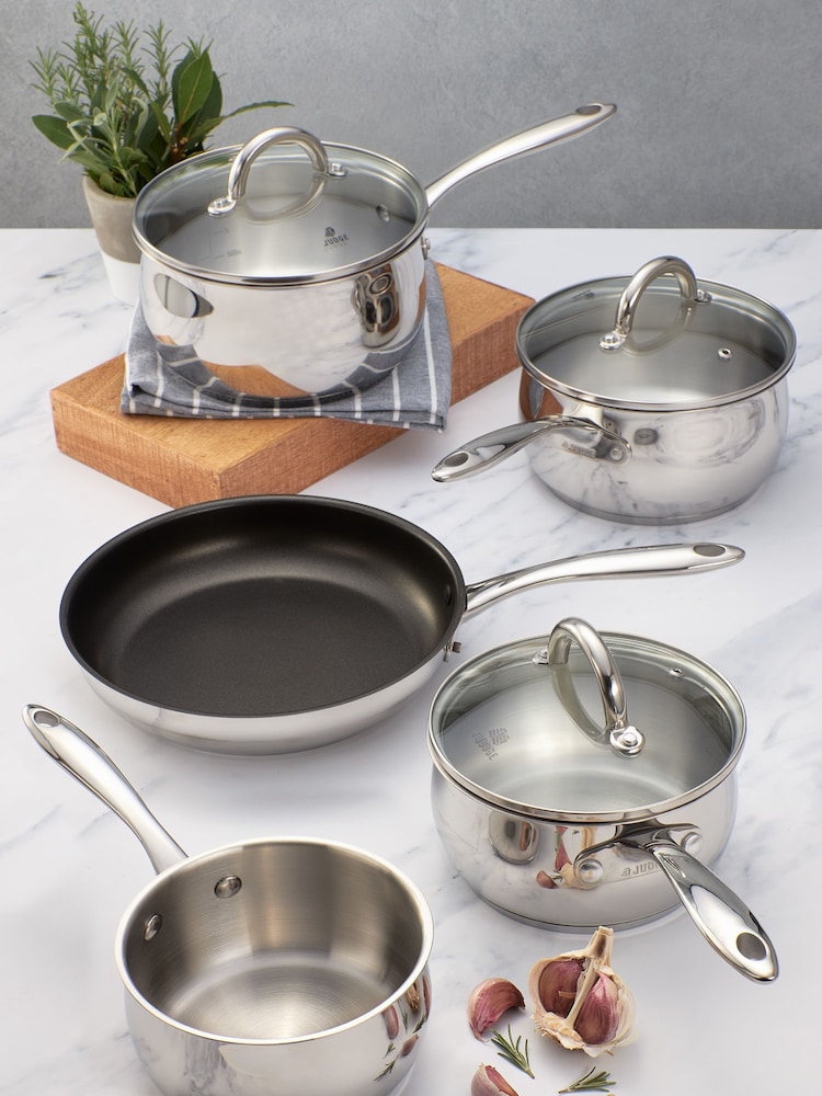 Judge Silver Classic 5 Piece Saucepan Set - Image 1 of 4