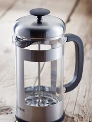Judge Silver 8 Cup Glass Cafetiere 1L - Image 1 of 4