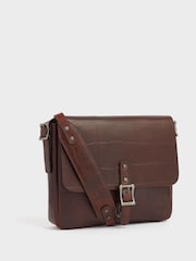OSPREY LONDON Cognac Leather Brixton Croc Satchel Bag - Image 2 of 5