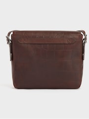 OSPREY LONDON Cognac Leather Brixton Croc Satchel Bag - Image 3 of 5