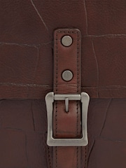 OSPREY LONDON Cognac Leather Brixton Croc Satchel Bag - Image 5 of 5