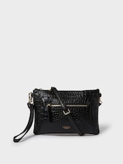 Schwarzes Lackleder - Osprey London The Ruby Clutch aus Leder, Cognac - Bild 1 von 5