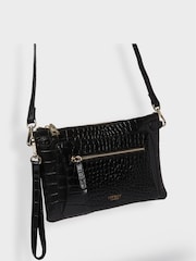 Schwarzes Lackleder - Osprey London The Ruby Clutch aus Leder, Cognac - Bild 2 von 5