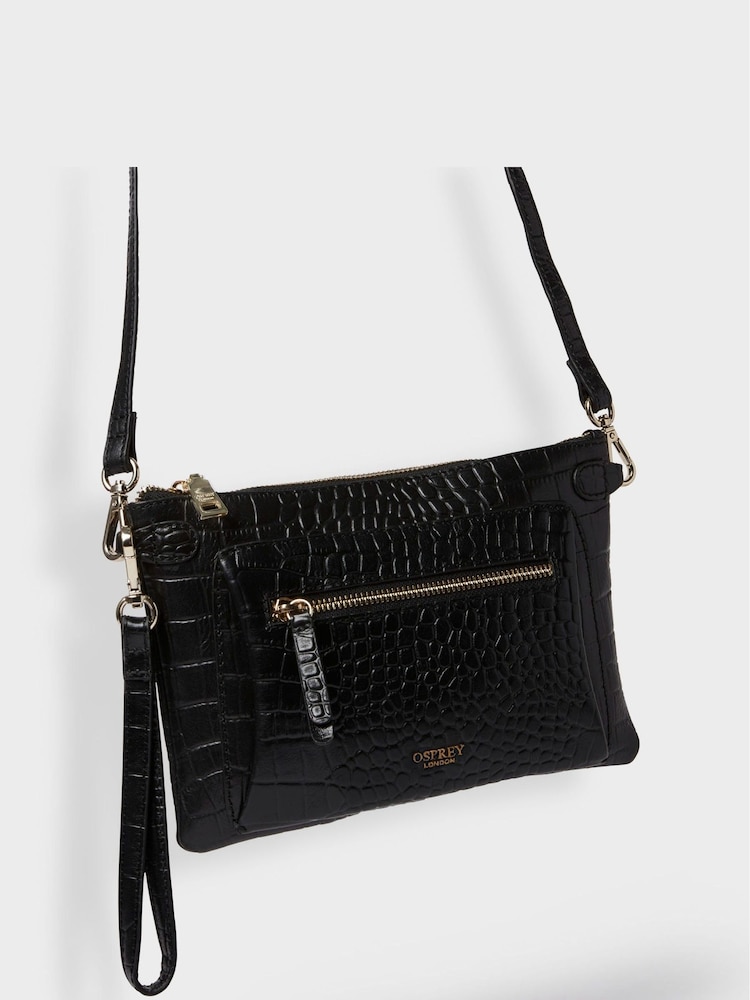 Osprey London The Ruby Leather Cross-Body Cognac Clutch - Image 2 of 5 Osprey London The Ruby Leather Cross-Body Cognac Clutch - Image 2 of 5