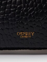 Schwarzes Lackleder - Osprey London The Ruby Clutch aus Leder, Cognac - Bild 4 von 5