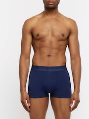 River Island Blue Blue Split 100% Cotton Boxers 4 Pack - Image 2 of 4