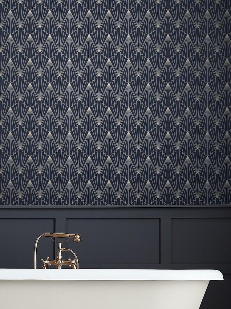 Graham & Brown Blue Rene 10M Wallpaper - Image 1 of 3