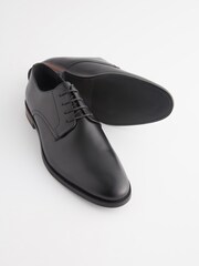 Noir - Chaussures Derby en cuir à bout rond - Image 4 of 6