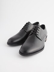 Noir - Chaussures Derby en cuir à bout rond - Image 5 of 6