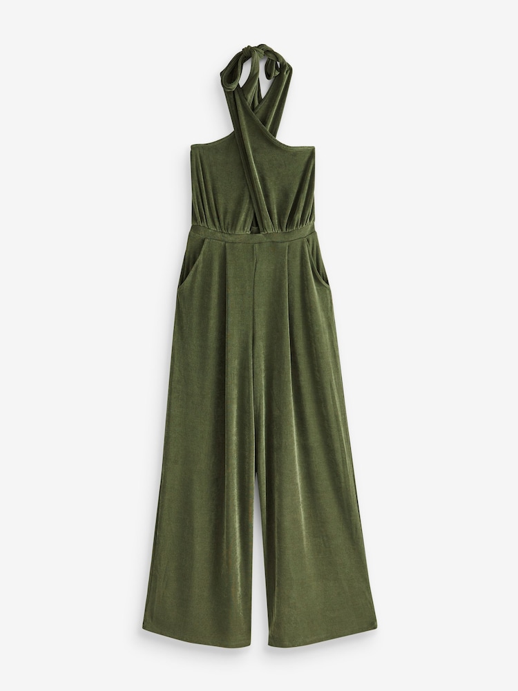 Green Rochelle Halter Neck Jumpsuit - Image 6 of 6