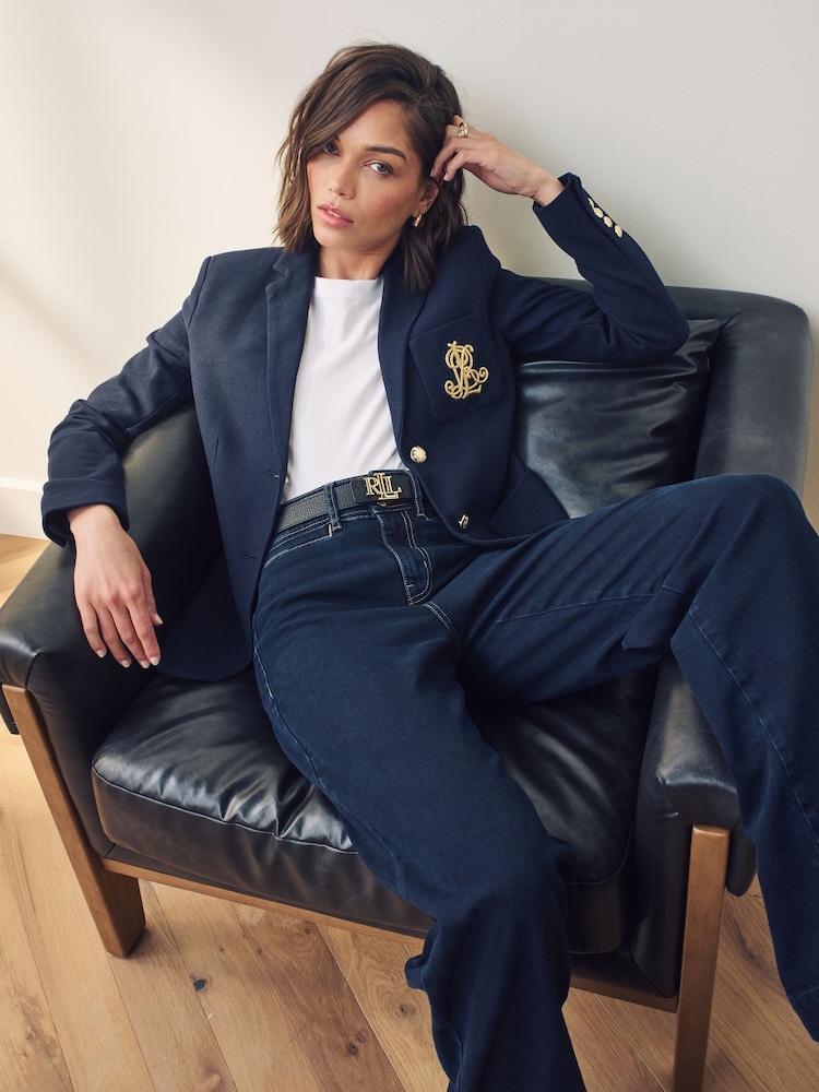 Lauren Ralph Lauren Anfisa Crest Logo Blazer Jacket - Image 3 of 6