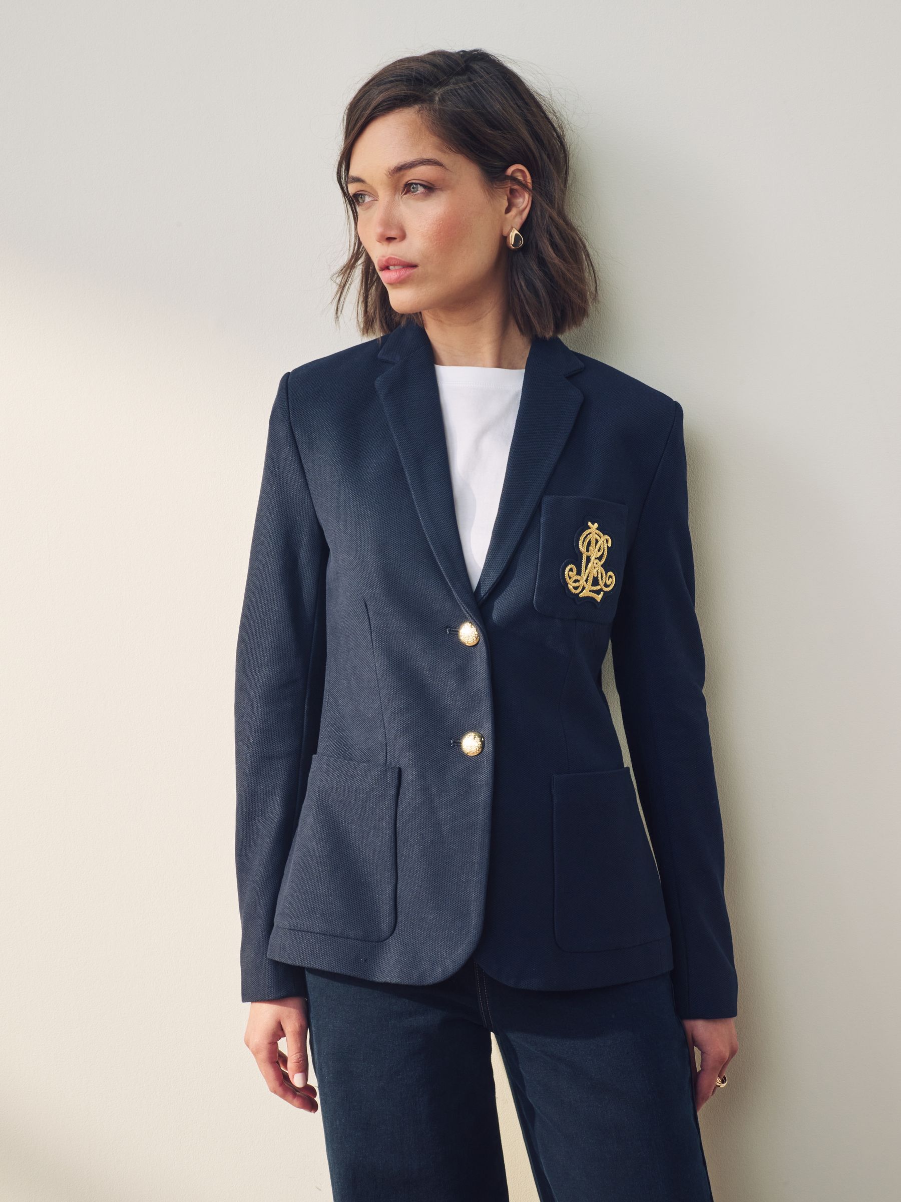 LAUREN Ralph Laurenネイビー ブレザー Buy Lauren Ralph Lauren Lauren Navy Anfisa Bullion Jacquard Blazer