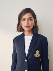 Azul marino - Chaqueta tipo blazer con logo de escudo Anfisa de Lauren Ralph Lauren - Imagen 6 de 6