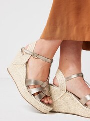 Metallic Signature T-Bar Espadrille Wedges - Image 2 of 7