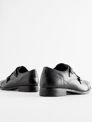 Black Leather Double Monk Shoes - Image 4 of 6