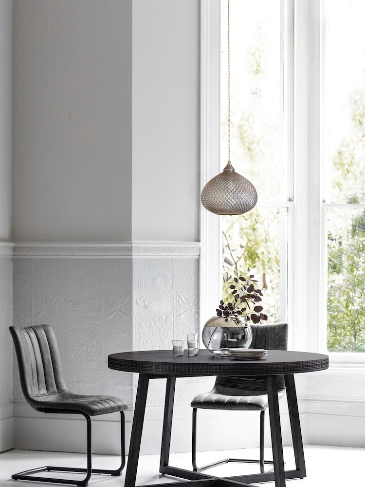 Gallery Home Black Norfolk Round 4 Seater Dining Table - Image 1 of 3